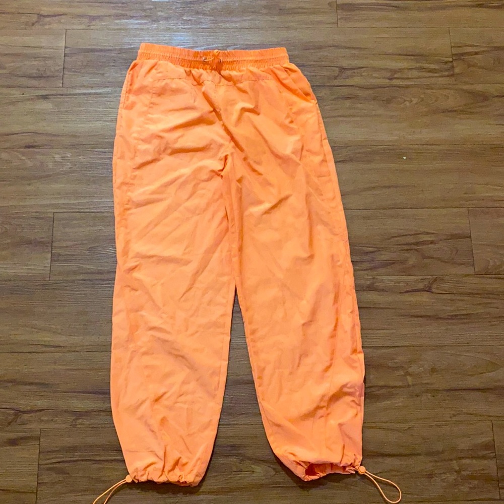 Forever 21 orange windbreaker pants